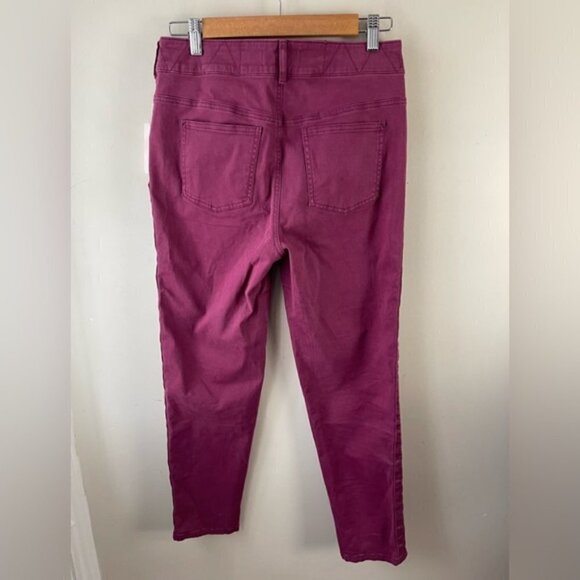 Anthropologie wine color criscross button chino high rise pants new NWT 27 - Picture 2 of 12